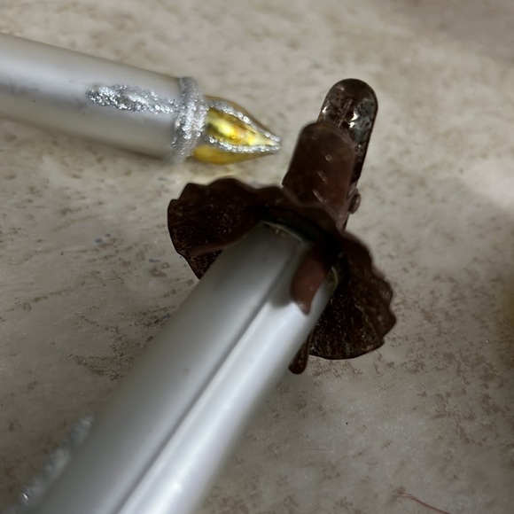 Set of 4 Vintage Glass Christmas Clip on Candle Ornaments - Picture 6 of 8